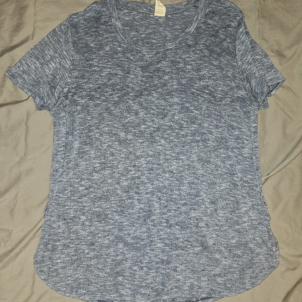 Faded Glory Women's Short Sleeve Blue Heathered Tee